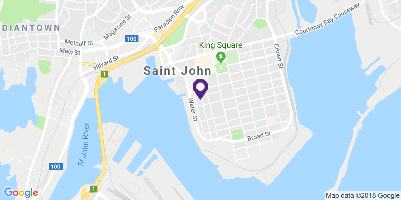 Carte à: Saint John, Latitude: 45.270489 Logitude: -66.06086