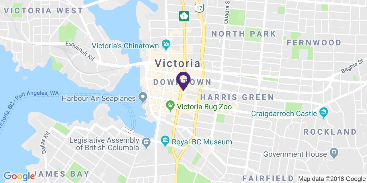 Carte à: Victoria, Latitude: 48.425640 Logitude: -123.36471