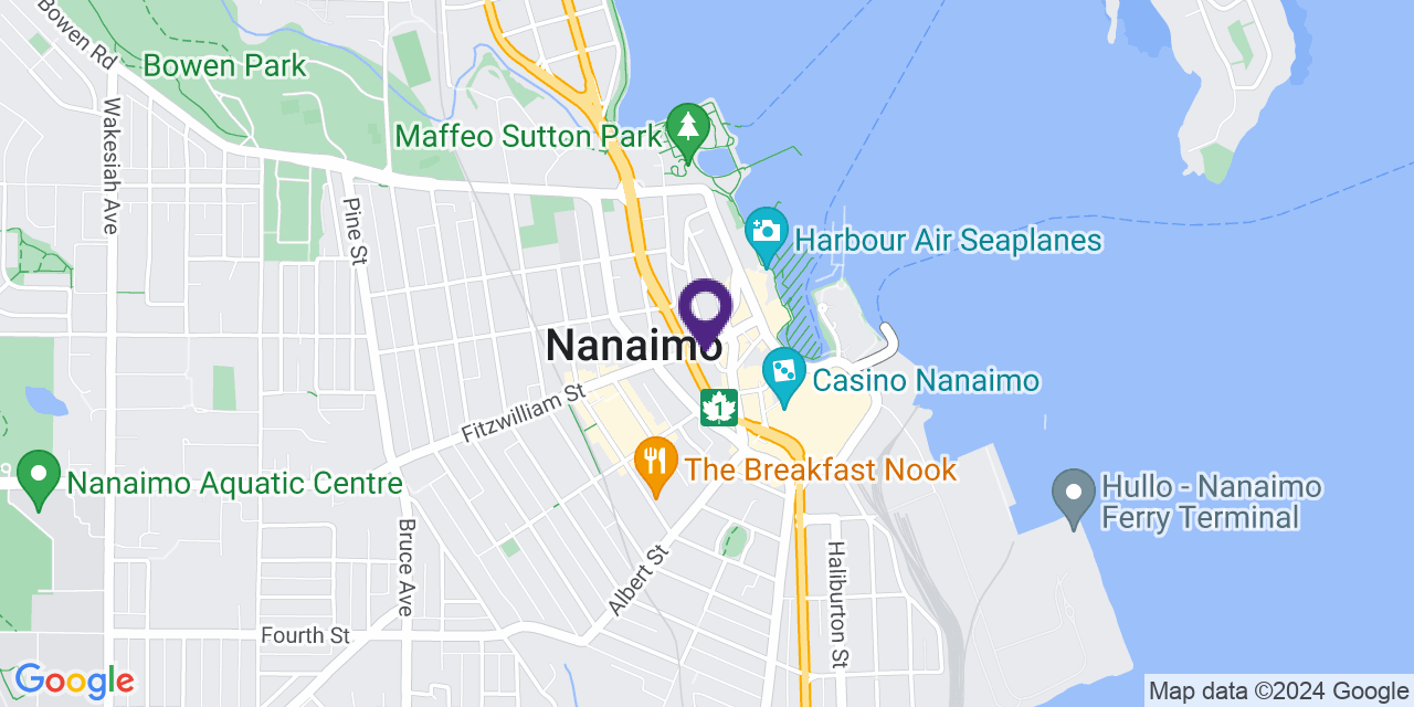 Map to: Nanaimo, Latitude: 49.166110 Longitude: -123.93791