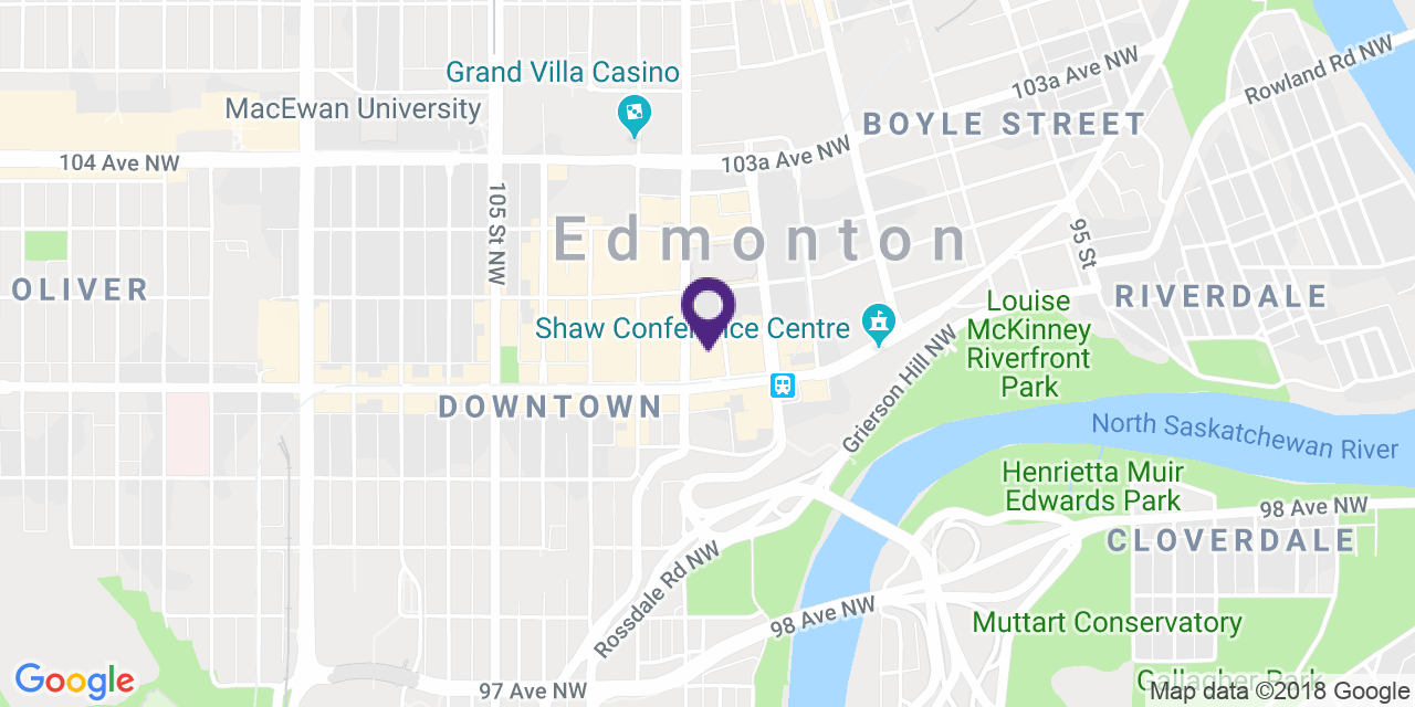 Carte à: Edmonton, Centre-Ville, Latitude: 53.541751 Logitude: -113.492852