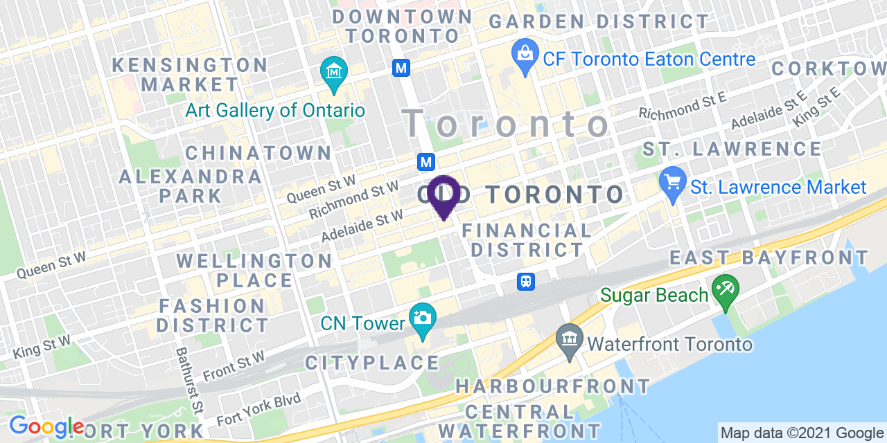 Map to: Toronto, Latitude: 43.647920 Longitude: -79.38572