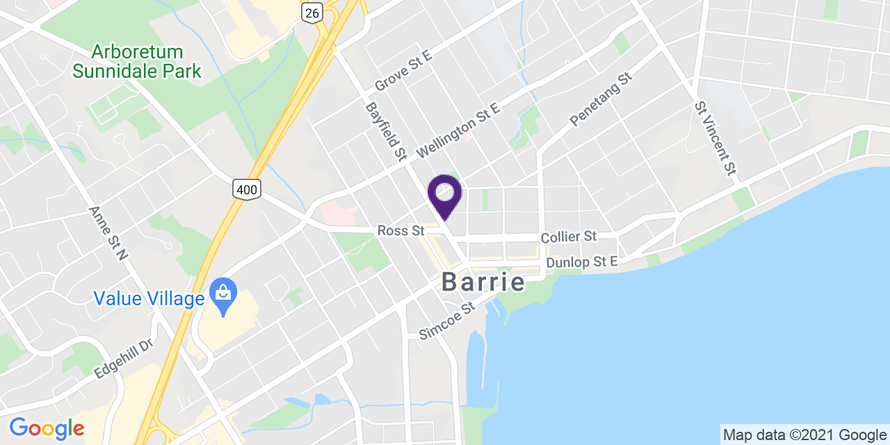 Map to: Barrie, Latitude: 44.391130 Longitude: -79.69146